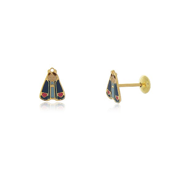 BRINCO NOSSA SENHORA APARECIDA COLORIDA EM RESINA COM TARRACHA BABY