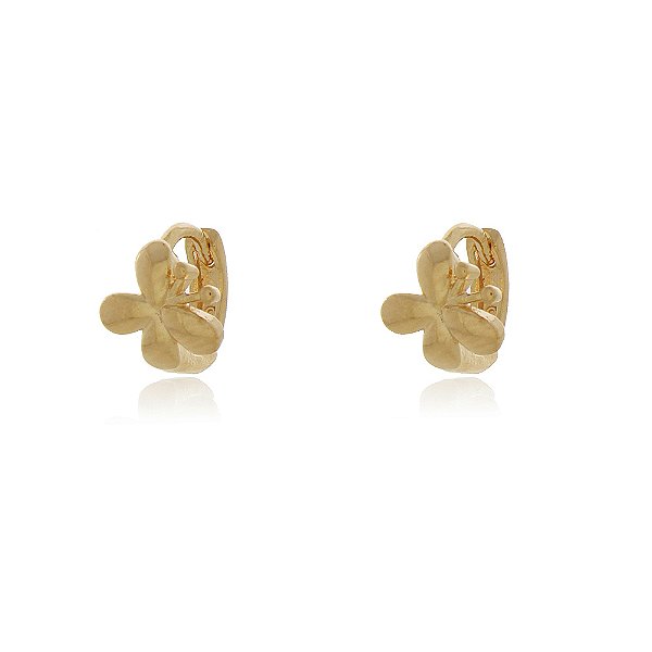 BRINCO ARGOLA PEQUENA BORBOLETA BANHADO A OURO 18K