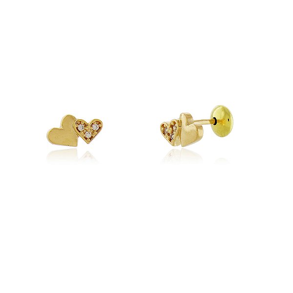 BRINCO DOIS CORAÇÕES TRABALHADO EM MICROZIRCÔNIAS CRISTAIS COM TARRACHA BABY