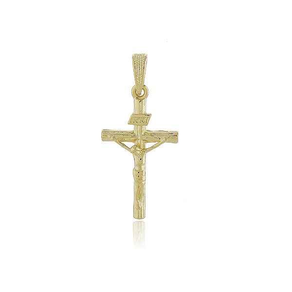 PINGENTE JESUS CRUCIFICADO BANHADO A OURO 18K