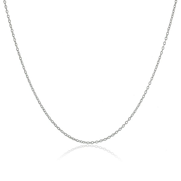 GARGANTILHA INFANTIL ELOS 41 CM BANHADA EM RÓDIO BRANCO