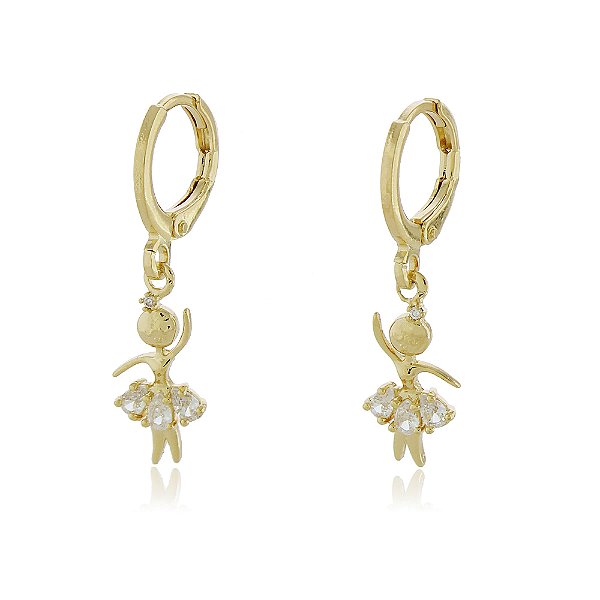 BRINCO ARGOLA BAILARINA TRABALHADA EM ZIRCÔNIAS CRISTAIS