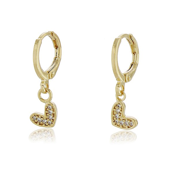 BRINCO ARGOLA CORAÇÃO TRABALHADO EM MICROZIRCÔNIAS CRISTAIS