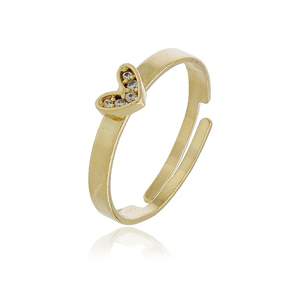 ANEL INFANTIL COM REGULAGEM CORAÇÃO TRABALHADO EM MICROZIRCÔNIAS CRISTAIS