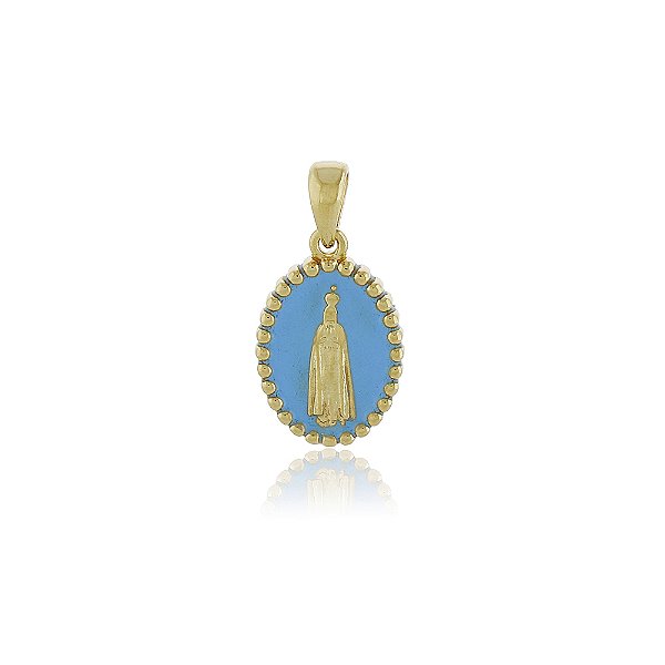 PINGENTE NOSSA SENHORA DE FÁTIMA COLORIDA EM RESINA