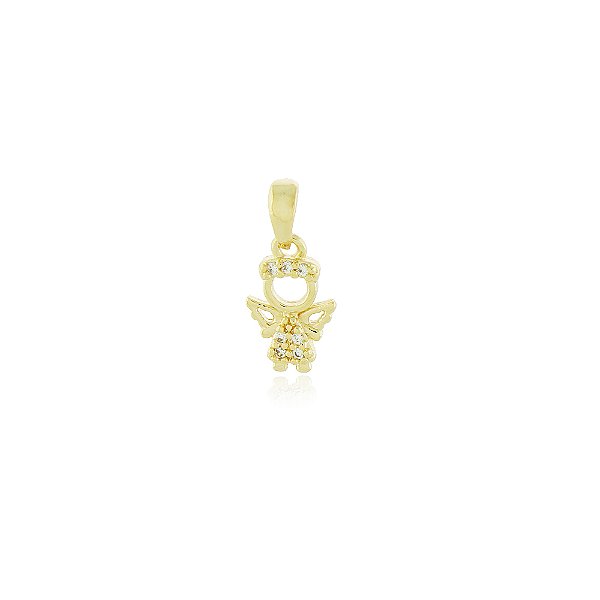 PINGENTE ANJO TRABALHADO EM ZIRCÔNIA CRISTAL