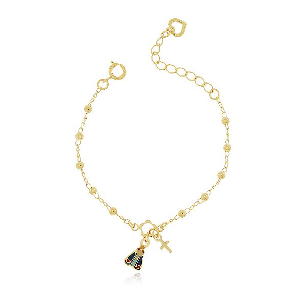 PULSEIRA INFANTIL TERÇO DEZENA DE NOSSA SENHORA APARECIDA COLORIDA EM RESINA