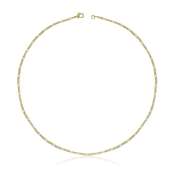CORRENTE INFANTIL 40 CM MASCULINA GROUMET 3X1 BANHADA A OURO 18K