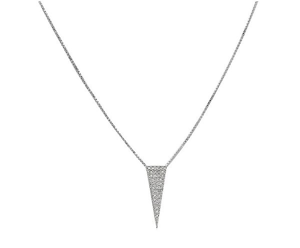 GARGANTILHA COM PINGENTE TRIÂNGULO MICROZIRCÔNIAS CRISTAIS