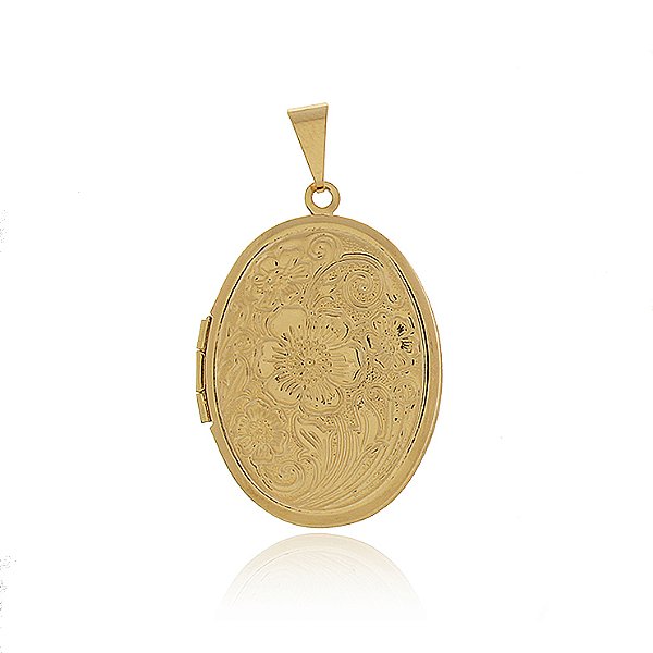 PINGENTE RELICÁRIO BANHADO OURO 18K