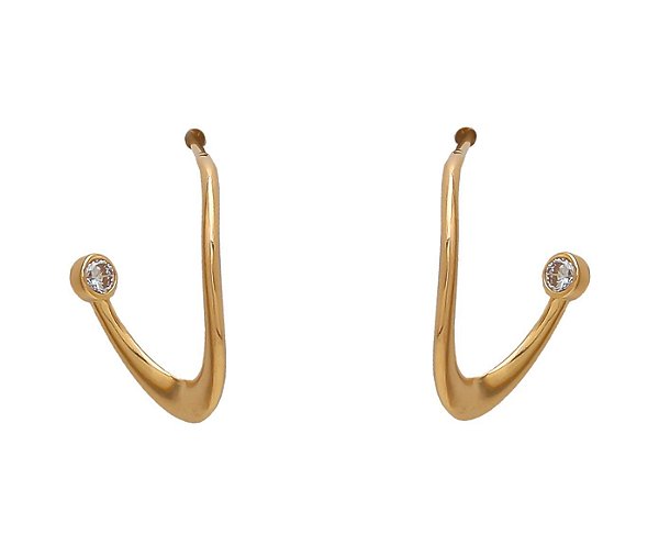 BRINCO DE ARGOLA 2,0 CM COM DETALHE ZIRCÔNIA CRISTAL