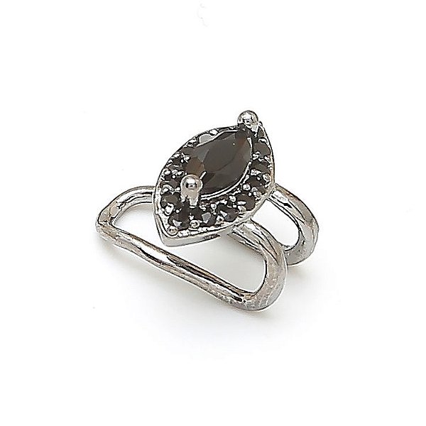 PIERCING FAKE ZIRCÔNIAS COR ÔNIX BANHADO EM RÓDIO NEGRO