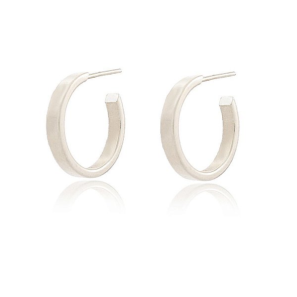 BRINCO ARGOLA COM 1,9 CM DE DIÂMETRO BANHADA EM RÓDIO BRANCO