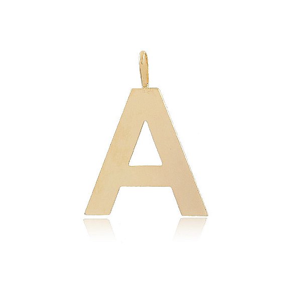 PINGENTE LETRA A COM 2,5 CM ALTURA BANHADO A OURO 18K