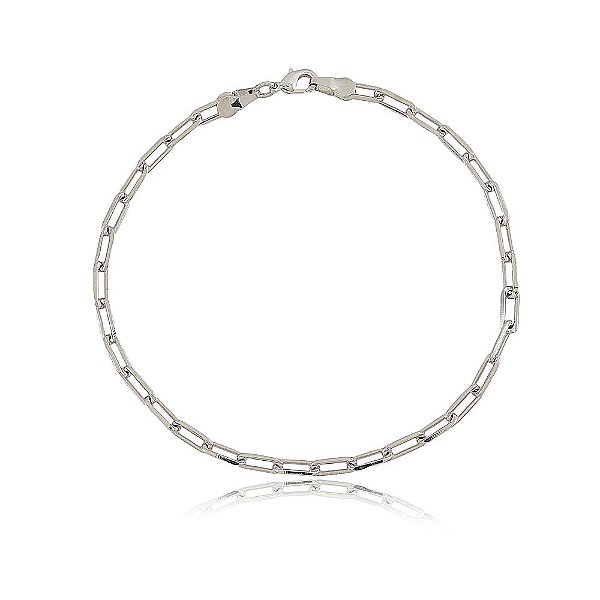 PULSEIRA MASCULINA LOCKS BANHADA EM RÓDIO BRANCO