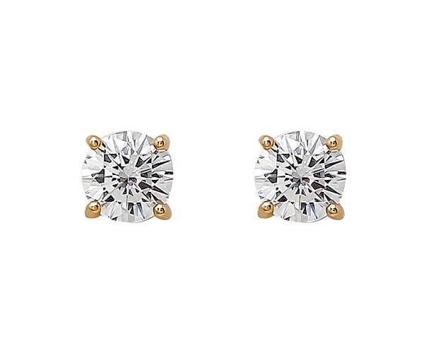 BRINCO PONTO DE LUZ ZIRCÔNIA CRISTAL 8,0 MM BANHADO A OURO 18K