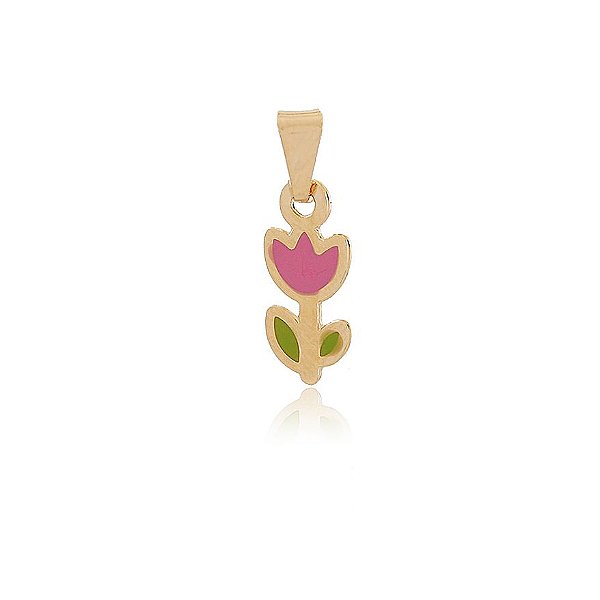 PINGENTE TULIPA COLORIDA EM RESINA
