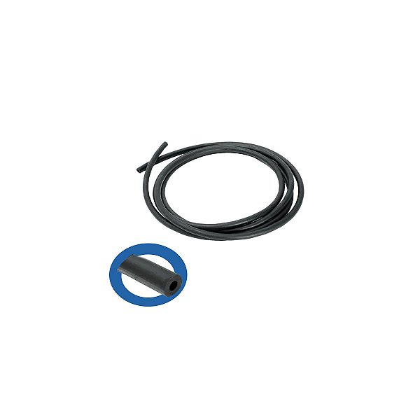 Mangueira de borracha fina 3,0mm x 1,5mm - Preta (metro)