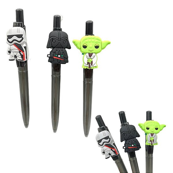CANETA ESFEROGRÁFICA STAR WARS- 6 PEÇAS