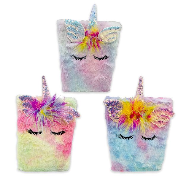 1 CADERNO PELUCIA UNICÓRNIO - UNIDADE/ CORES DIVERSAS