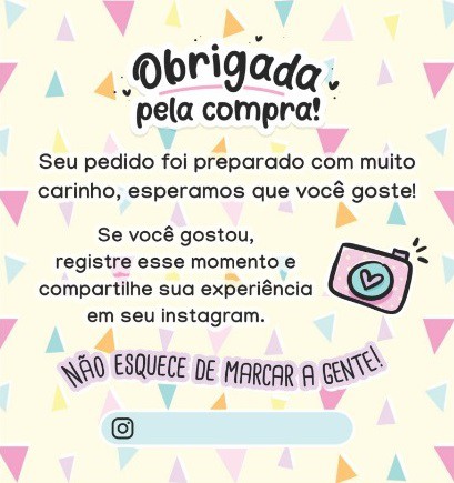 CARTINHA DE AGRADECIMENTO - BLOCO 50 FLS