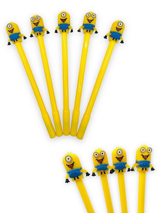 * CANETA GEL MINIONS REDONDINHOS ( SELECIONAR QUANTIDADE)