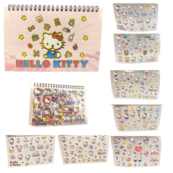 CADERNO DE ADESIVOS - 10 FLS ( + DE 500 ADESIVOS) HELLO KITTY