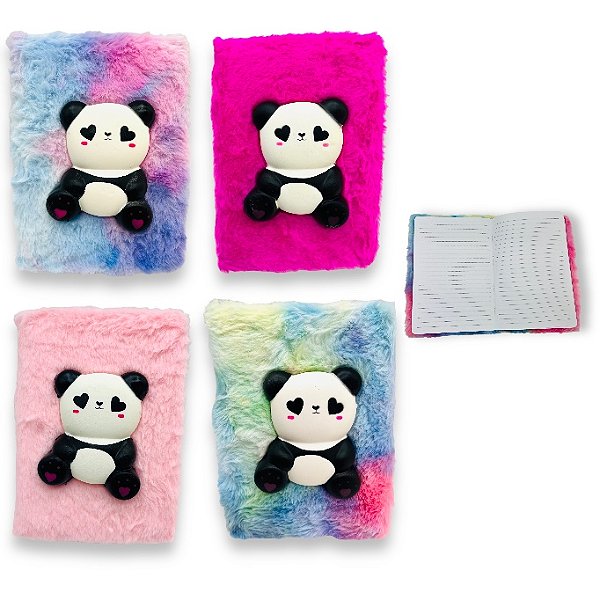 CADERNO SQUISHY PELUCIA PANDA - NOVIDADE