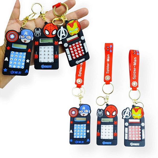 CHAVEIRO CALCULADORA HEROIS - UNIDADE / MODELOS DIVERSOS