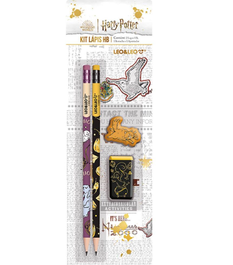 KIT ESCOLAR HARRY + APONTADOR E BORRACHA
