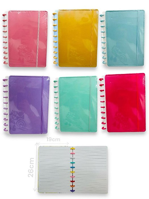 CADERNO DE DISCO COLEGIAL GRANDE LISO - 19 X 26 CM