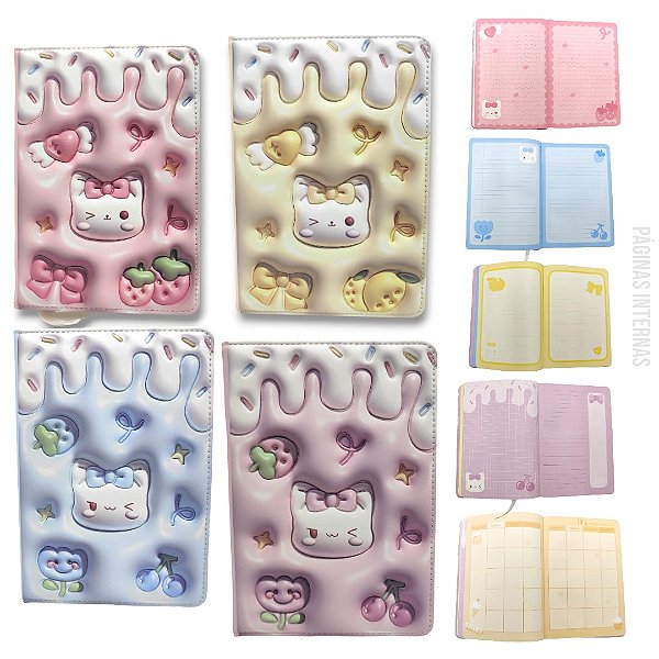 CADERNO 3D ESTOFADO GATINHOS- UNIDADE