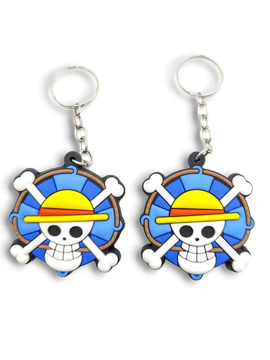 6 CHAVEIROS BORRACHA BRASÃO ONE PIECE
