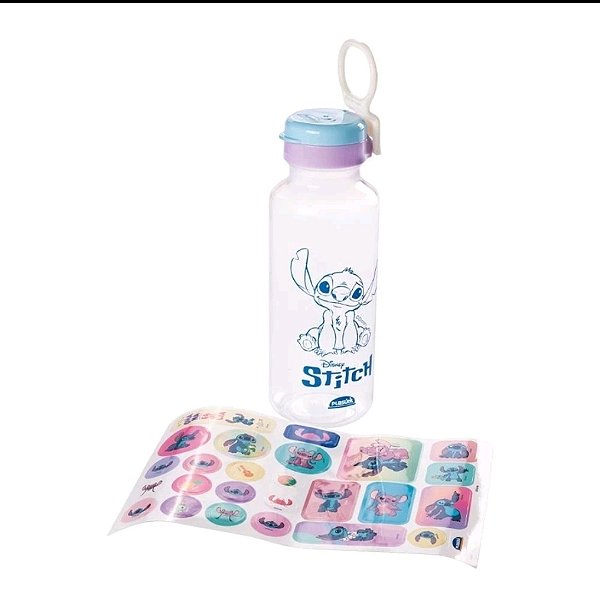 GARRAFA FUN COM ADESIVOS STITCH - 600 ml