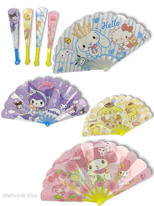LEQUE PLASTICO SANRIO - KIT 4 PEÇAS