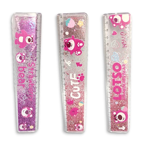 REGUA 20 CM AGUA E GLITTER : LOTSO - UNIDADE / MODELOS DIVERSOS