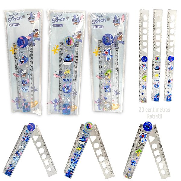 REGUA DOBRAVEL 30 CM -  STITCH- UNIDADE CORES DIVERSAS