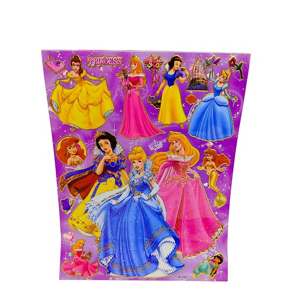 ADESIVO FOLHA A4 PRINCESAS- UNIDADE