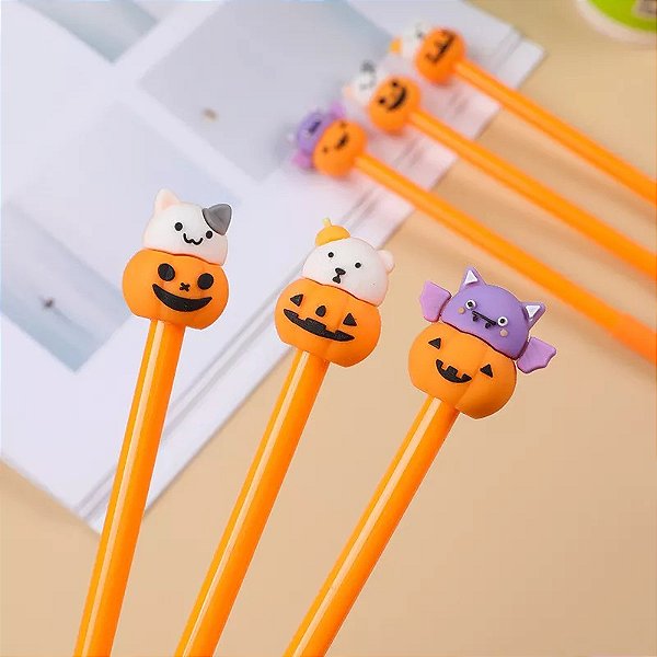 PROMOÇÃO !  CANETA GEL HALLOWEEN ABOBORA -SELECIONAR QUANTIDADE