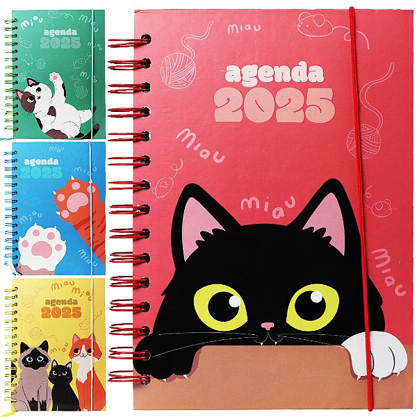AGENDA P 2025 GATINHOS UNIDADE MODELOS DIVERSOS ( 15 X 11 CM