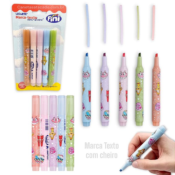MARCA TEXTO PERFUMADO 5 CORES FINI