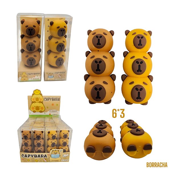BORRACHA CAPIVARA 3 ROSTINHOS - UNIDADE