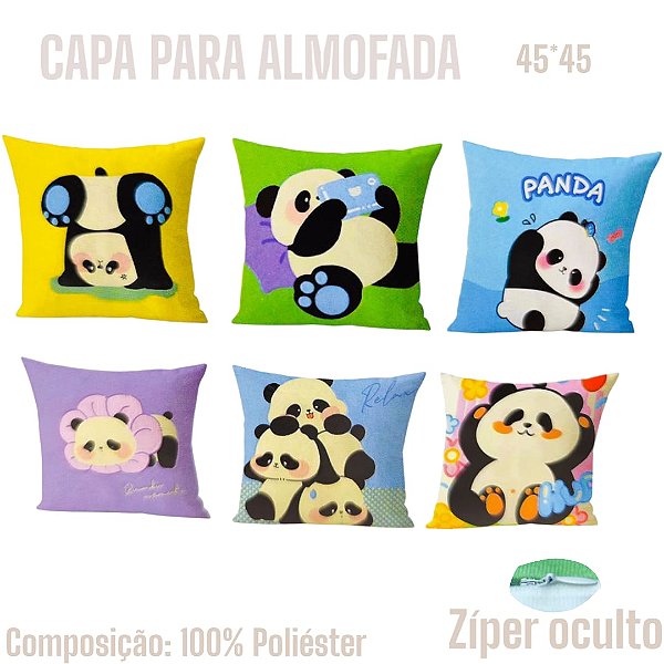 CAPA DE ALMOFADA PANDA - DIVERSAS - UNIDADE