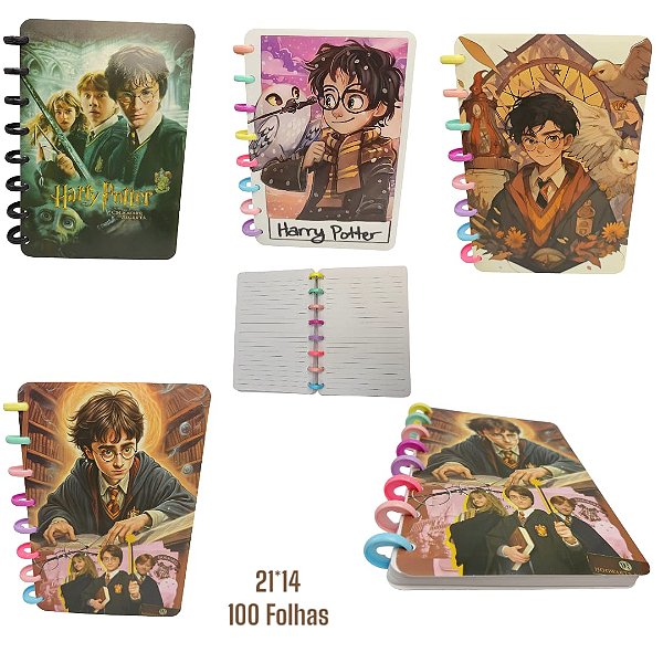CADERNO DE DISCO CAPA PLASTICA HARRY POTTER