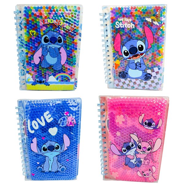 CADERNO RELAXANTE COM BOLINHAS DE GEL ORBIS - MODELO STITCH