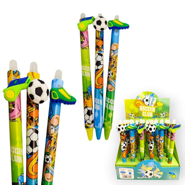 CANETA APAGAVEL STICKER FOOTBAL