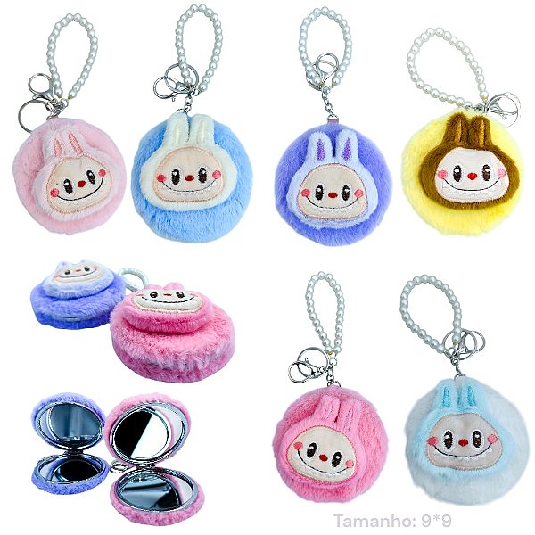 ESPELHO / CHAVEIRO LABUBU - UNIDADE CORES DIVERSAS