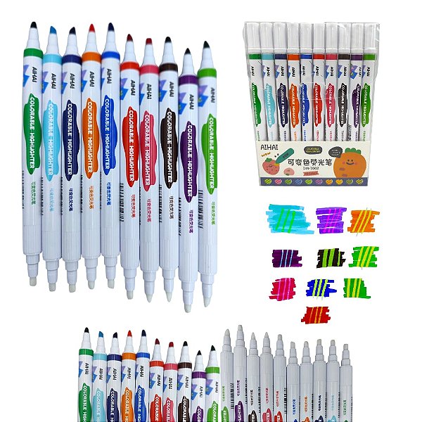 KIT 10 CORES CANETAS MÁGICAS - ( OTIMO PARA EFEITOS EM BOOBIE GOODS)