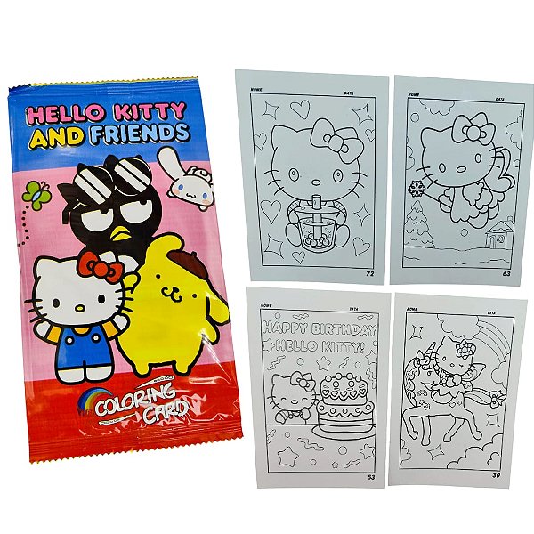 CARDS DE COLORIR HELLO KITTY