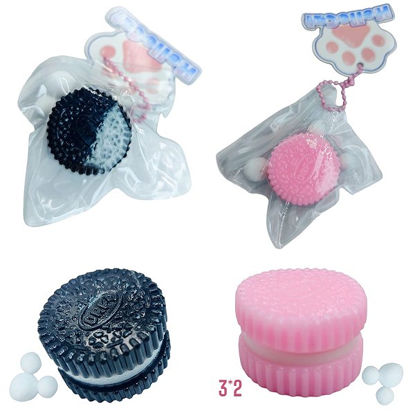 MINI TABA SQUISHY OREO - UNIDADE CORES DIVERSAS ( 3 x 2 cm)